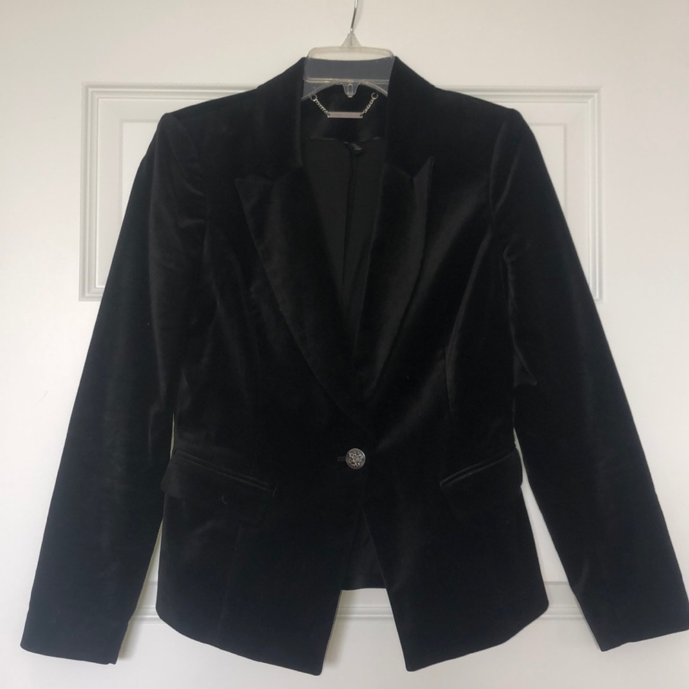 WHBM Black Velvet Blazer
